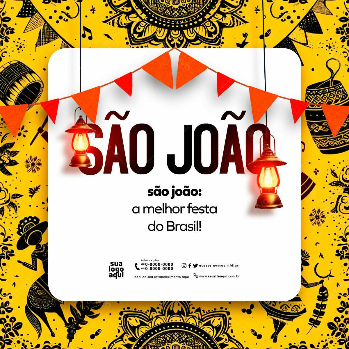 Flyer Festa Junina São João PSD Editável
