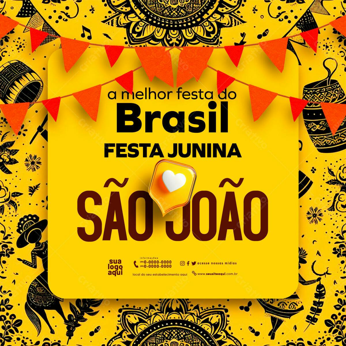 Flyer Festa Junina São João PSD Editável
