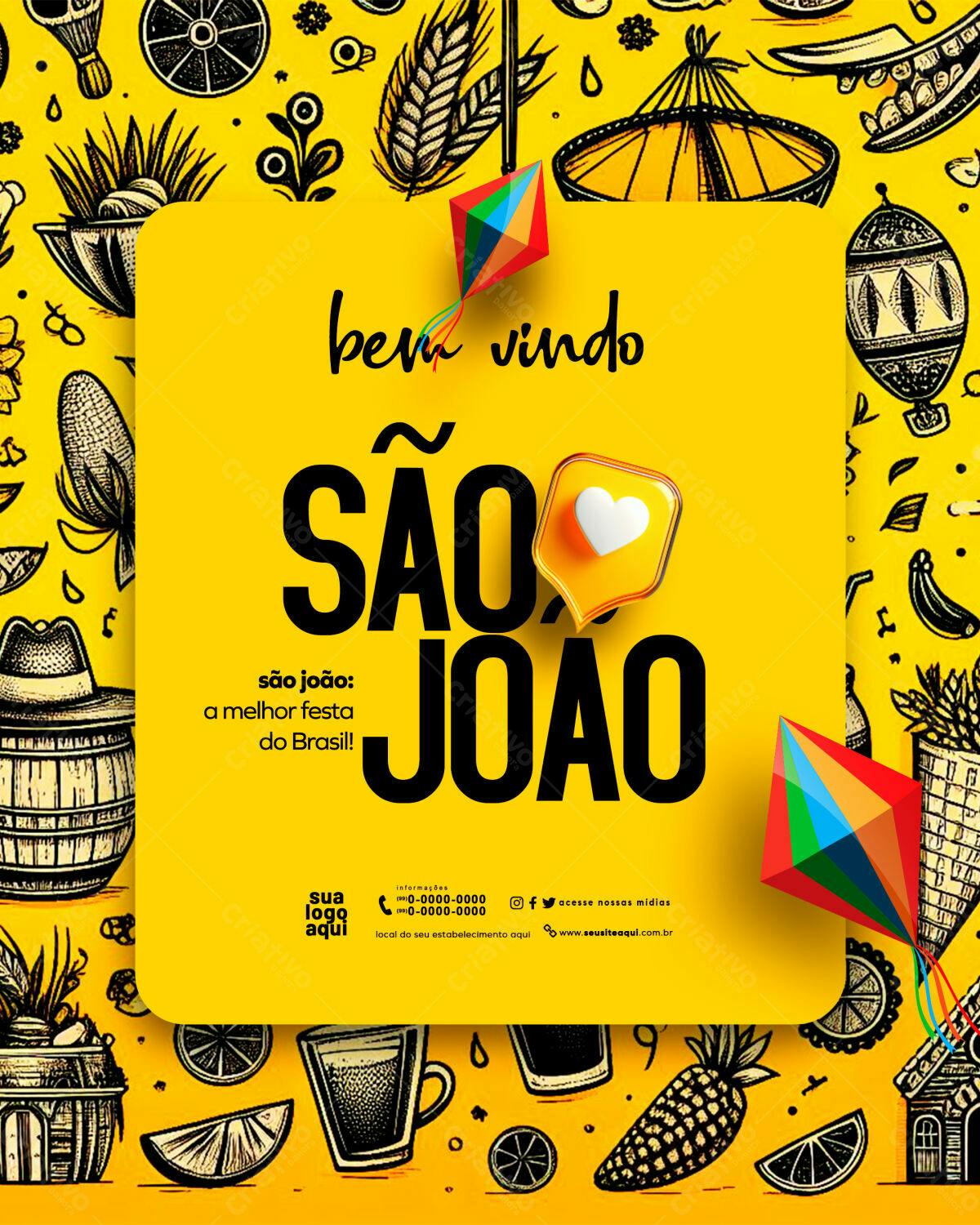 Flyer Festa Junina São João PSD Editável