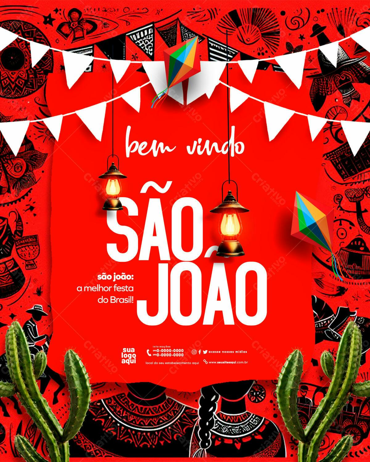 Flyer Festa Junina São João PSD Editável