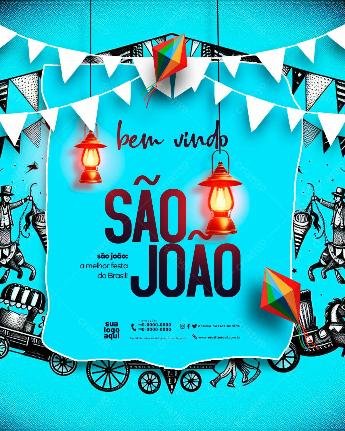 Flyer Festa Junina São João PSD Editável