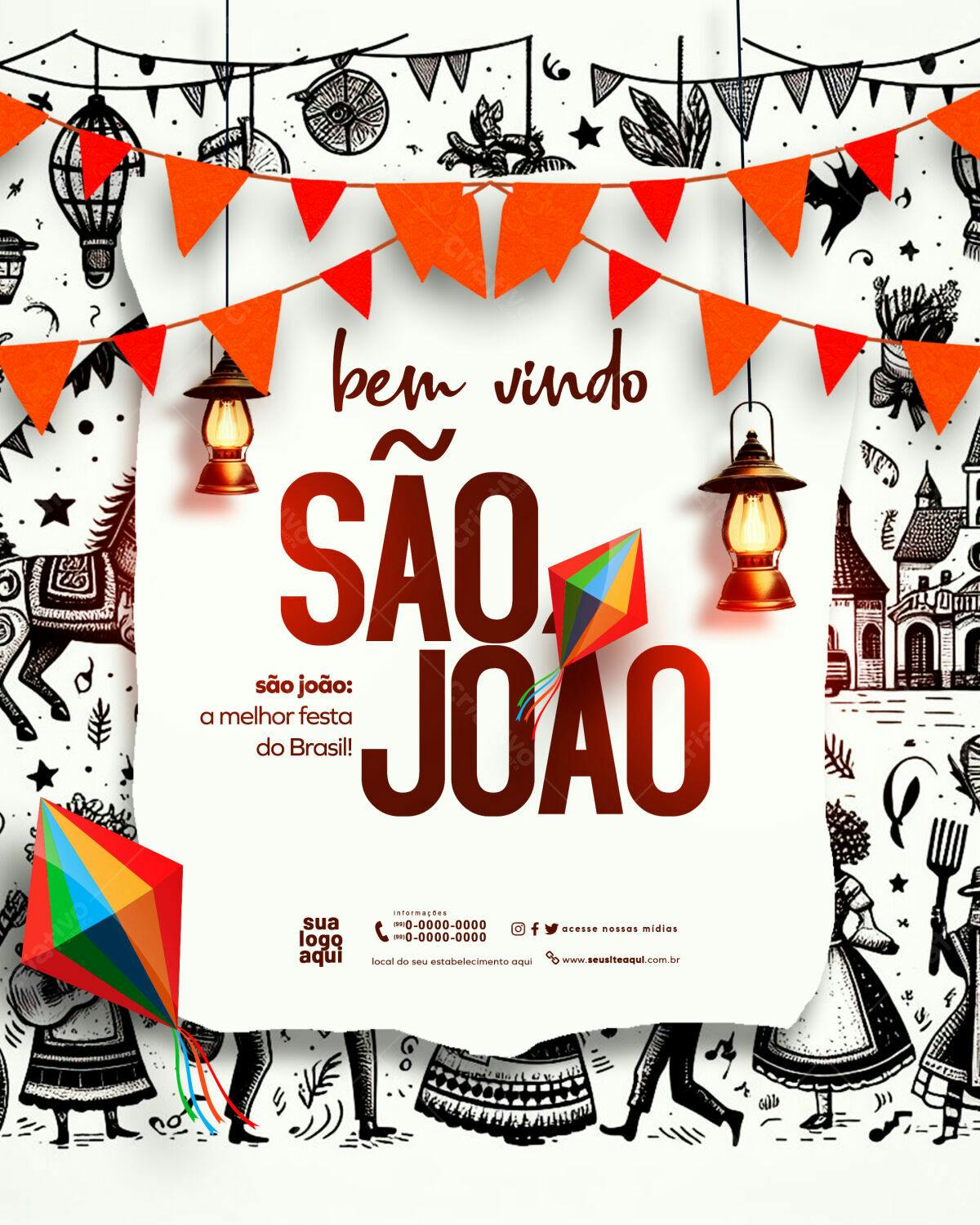 Flyer Festa Junina São João PSD Editável