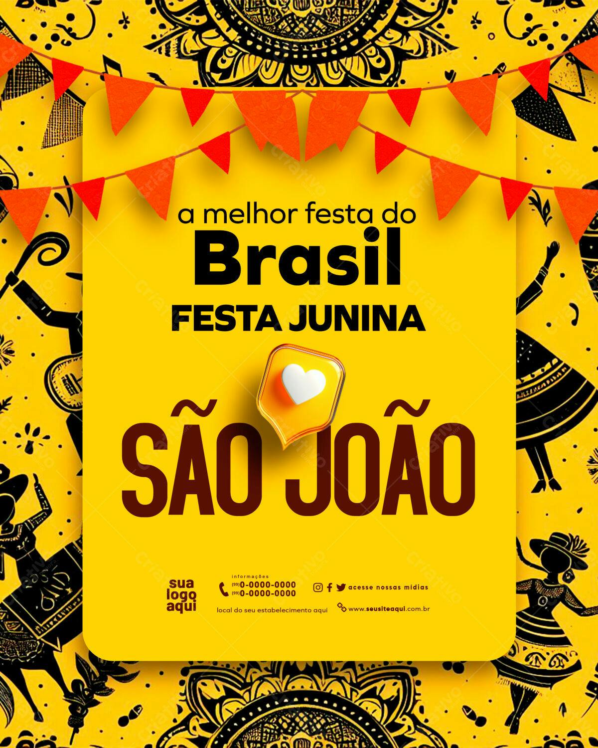 Flyer Festa Junina São João PSD Editável