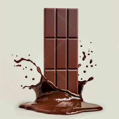 Chocolate Bar With Chocolate Splash 1