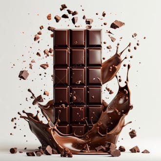Chocolate bar with chocolate splash 2