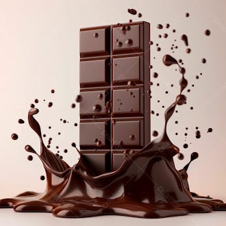 Chocolate bar with chocolate splash 4