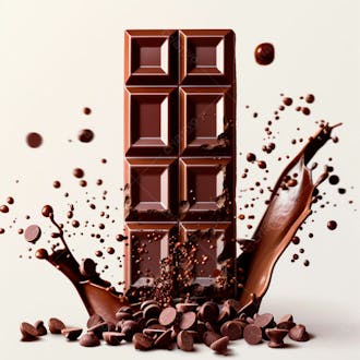 Chocolate bar with chocolate splash 6