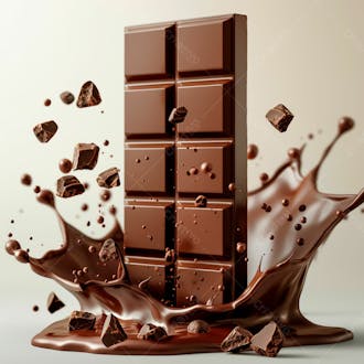 Chocolate bar with chocolate splash 7