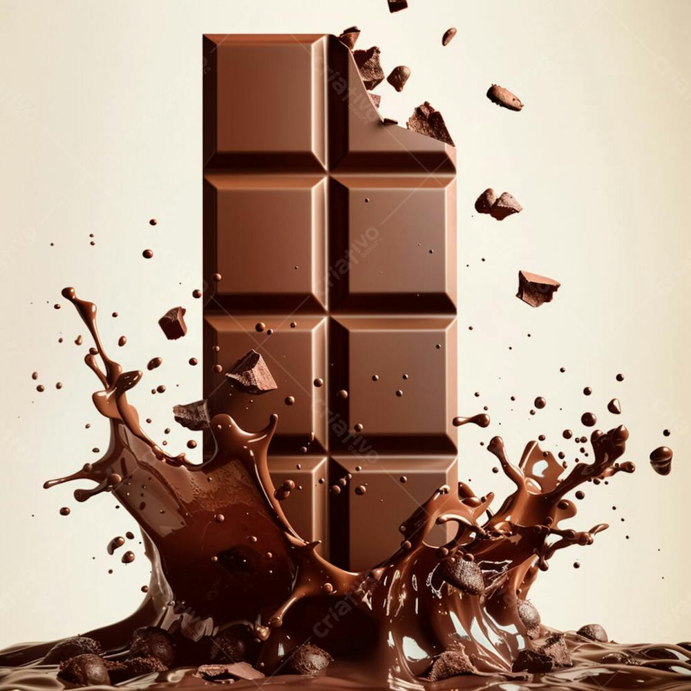 Chocolate Bar With Chocolate Splash 8