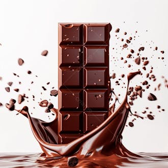 Chocolate bar with chocolate splash 12