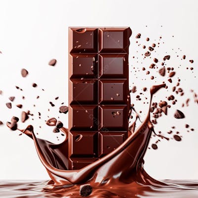 Chocolate Bar With Chocolate Splash 12