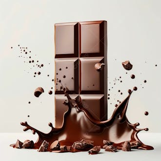 Chocolate bar with chocolate splash 15