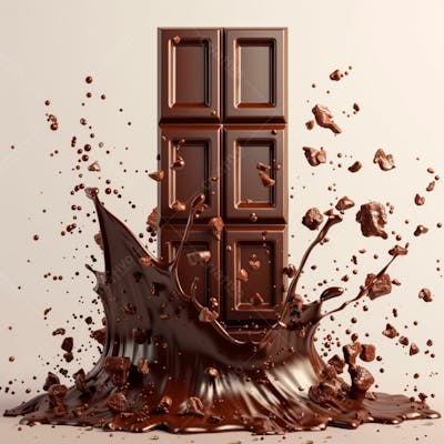 Chocolate Bar With Chocolate Splash 14