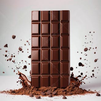 Chocolate bar with chocolate splash 16