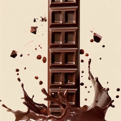 Chocolate Bar With Chocolate Splash 17
