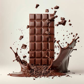 Chocolate bar with chocolate splash 18