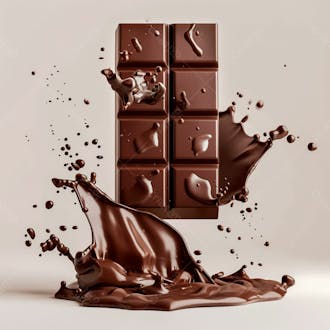 Chocolate bar with chocolate splash 21