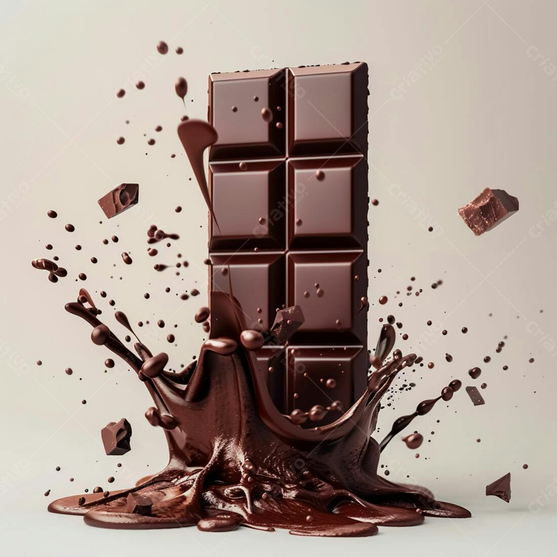 Barra de Chocolate Derretida em Salpico