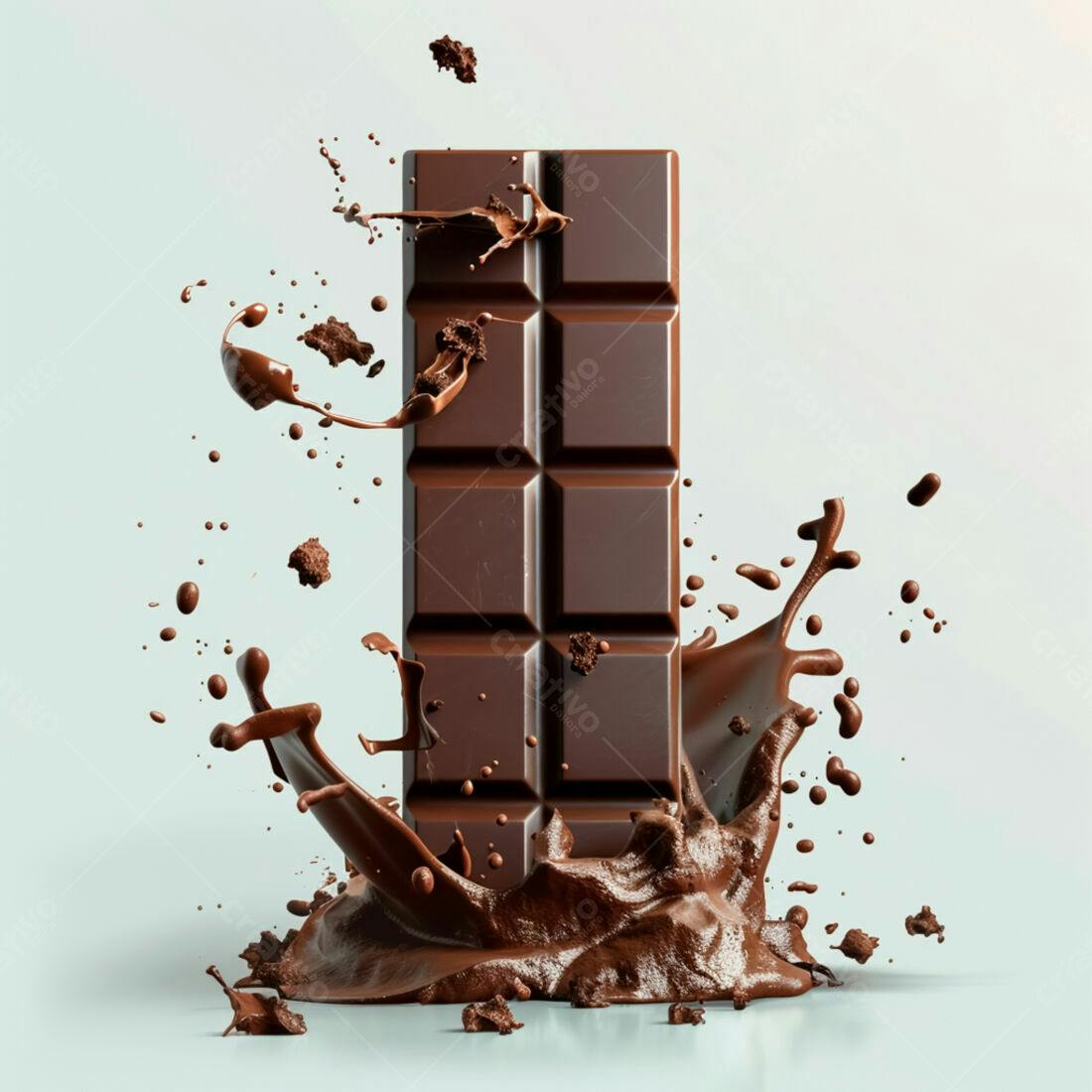 Barra de Chocolate em Explosão de Chocolate