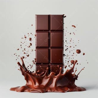 Chocolate bar with chocolate splash 25
