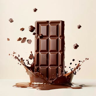 Chocolate bar with chocolate splash 28