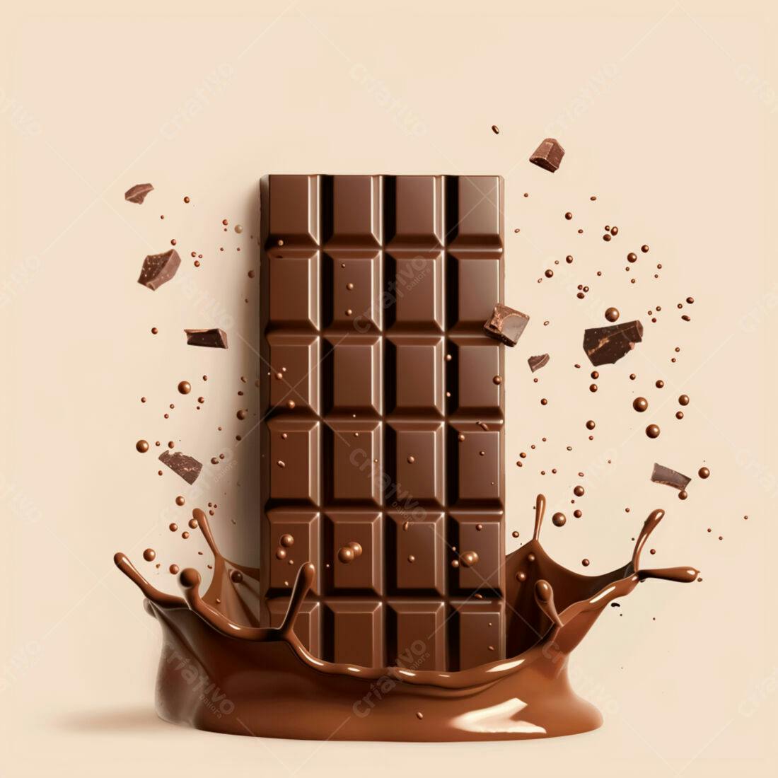Barra de Chocolate com Gotas em Salpico