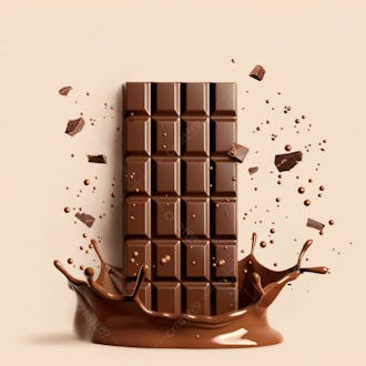 Chocolate bar with chocolate splash 32