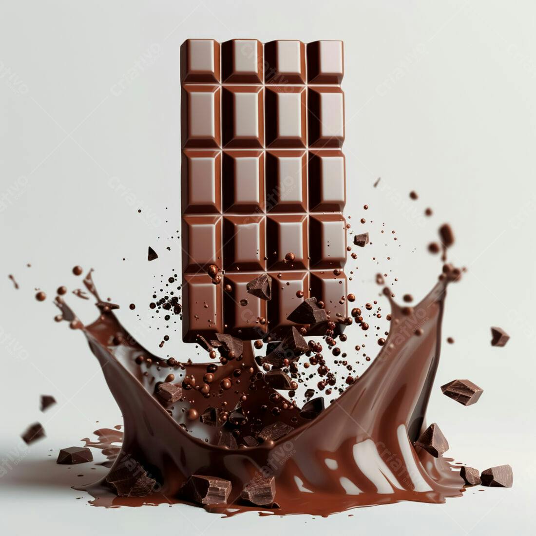 Barra de Chocolate caindo em calda