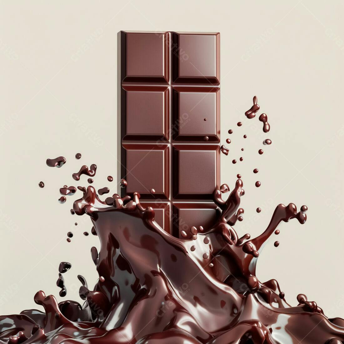 Barra de Chocolate Derretida em Explosão