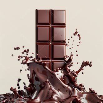 Chocolate bar with chocolate splash 39