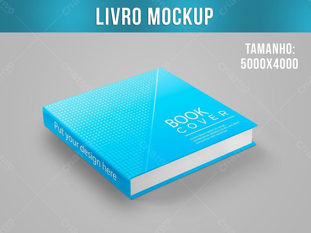 Mockup de Livro com Capa Azul Claro e Pontilhado