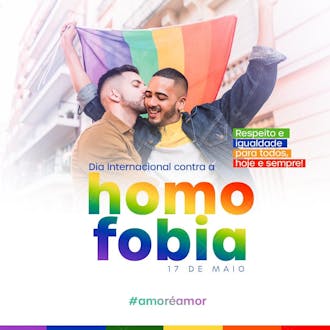 Dia internacional contra a homofobia 17 de maio feed psd