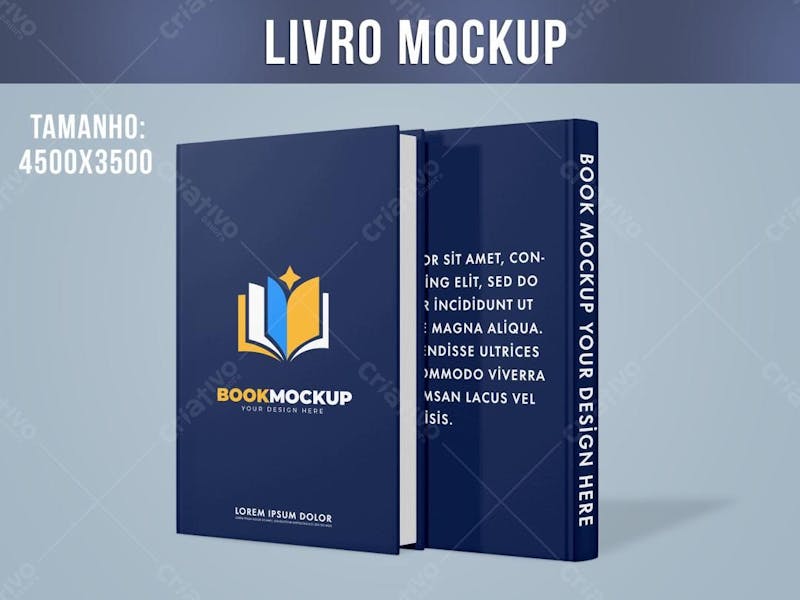 Dois livros frente e verso capa mockup