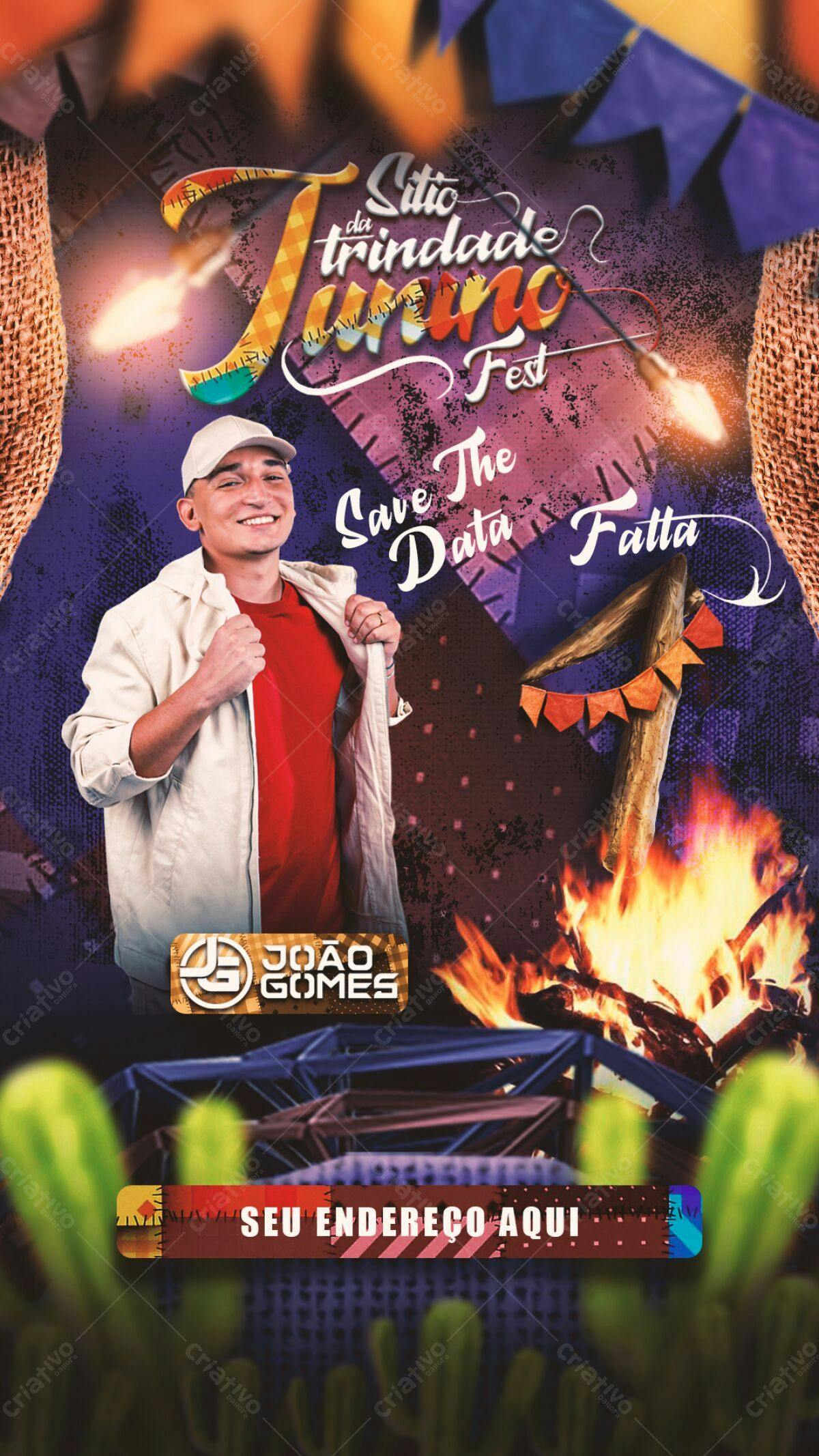 Flyer Festa Junina com João Gomes PSD Editável