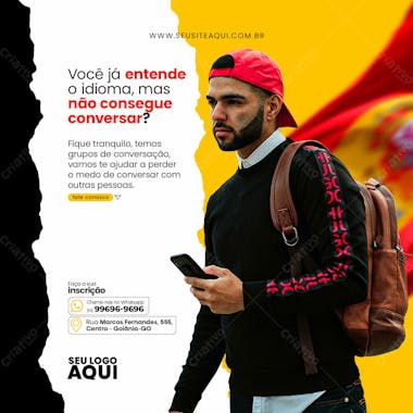 Feed quadrado aulas de espanhol