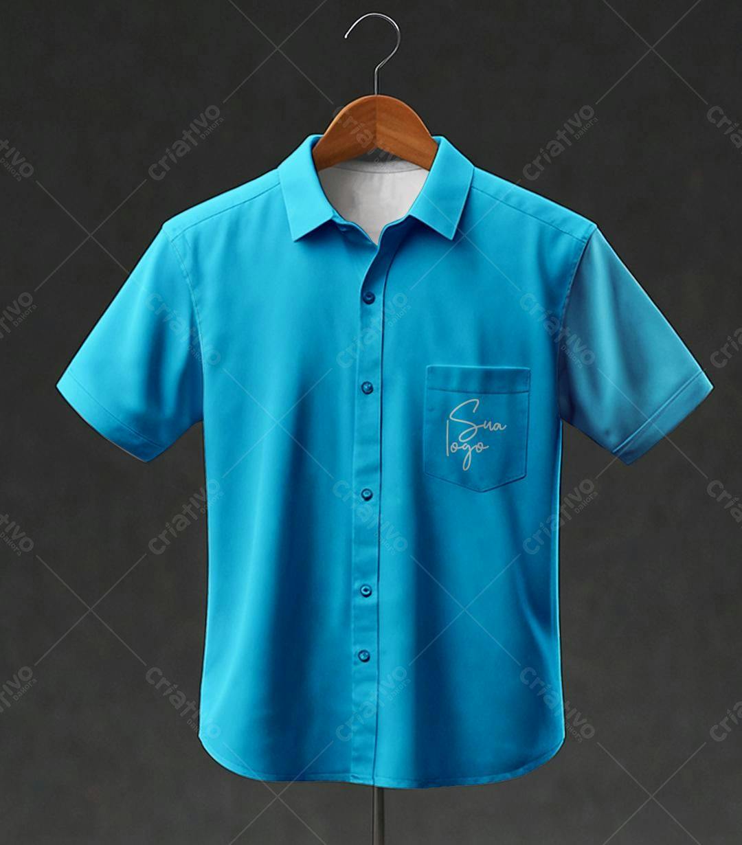 Mockup Camiseta Azul Claro - Visual Realista