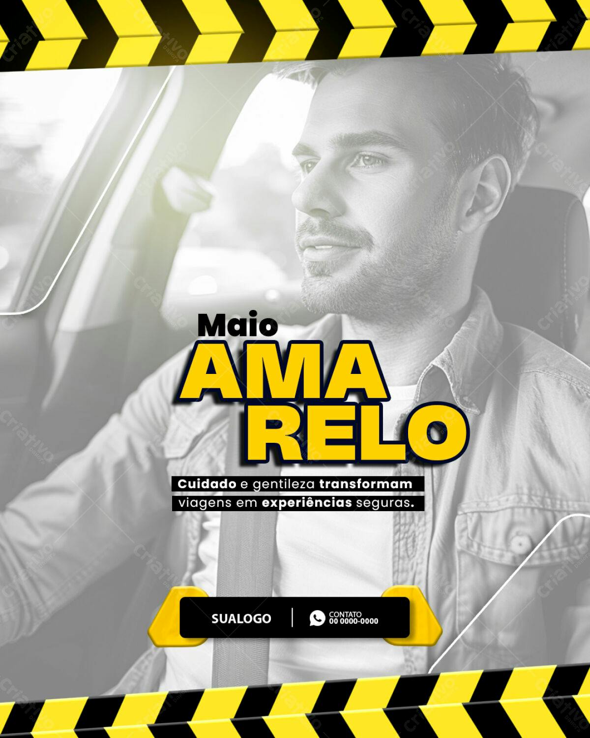 Flyer Maio Amarelo PSD Editável