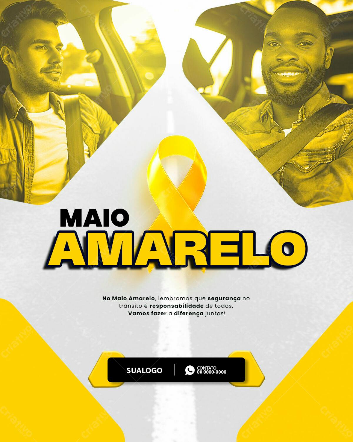 Flyer Maio Amarelo PSD Editável