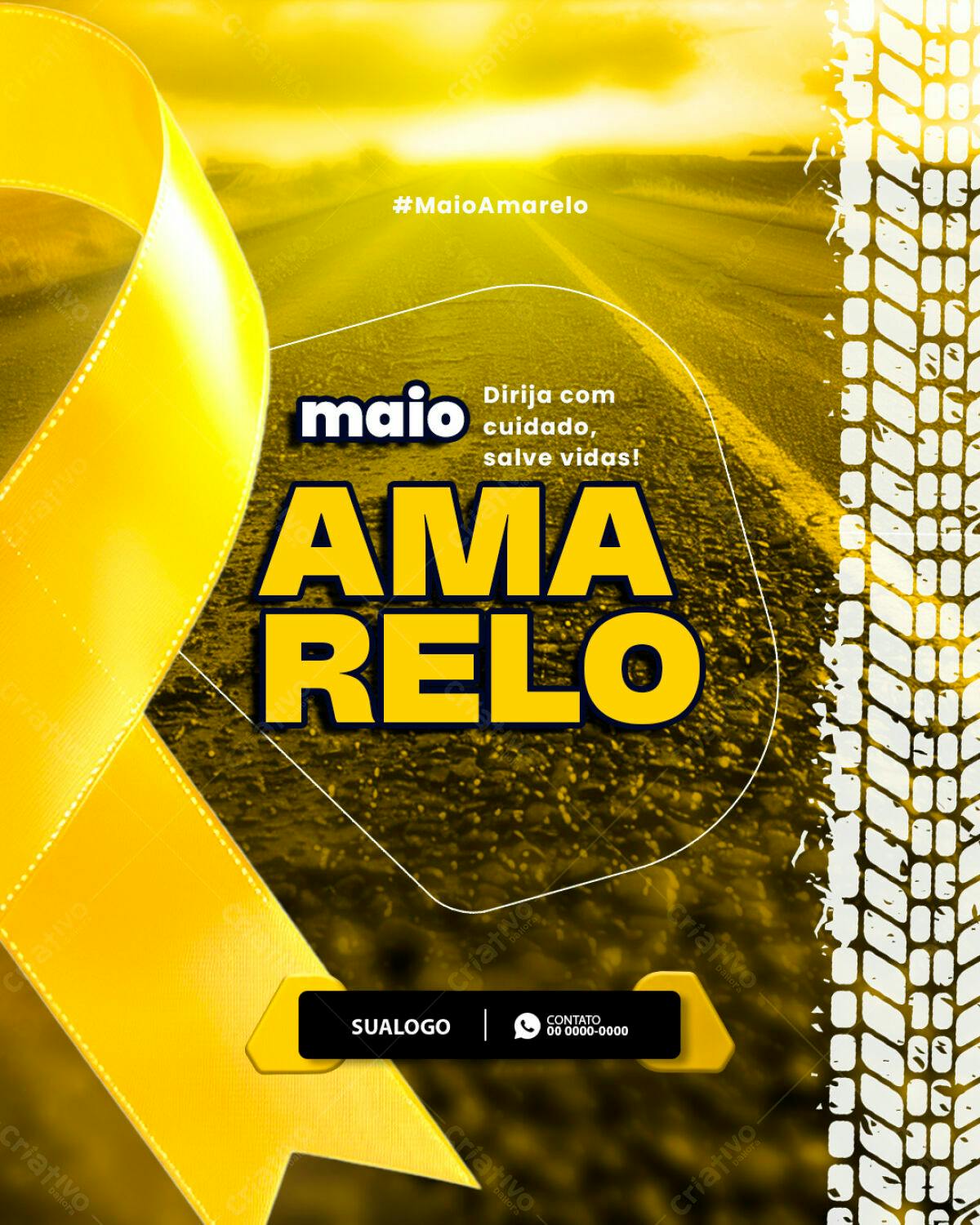 Post para Maio Amarelo PSD Editável