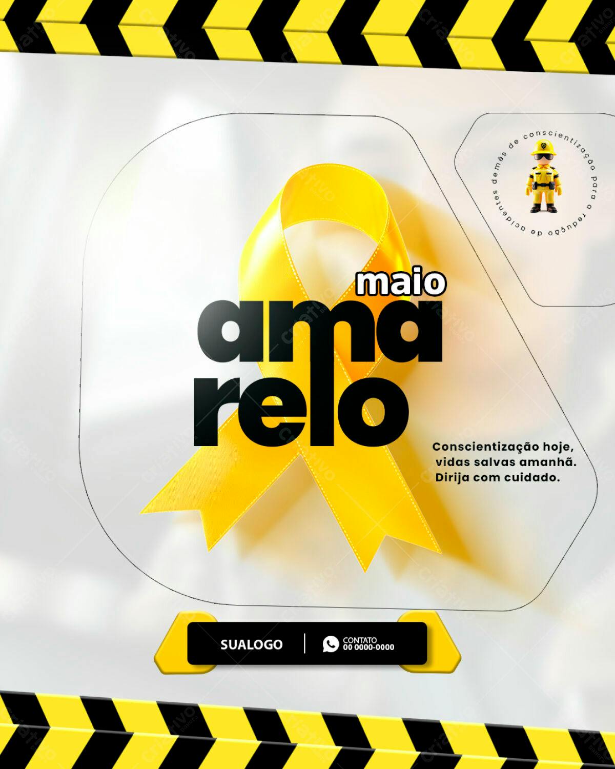 Flyer Maio Amarelo PSD Editável