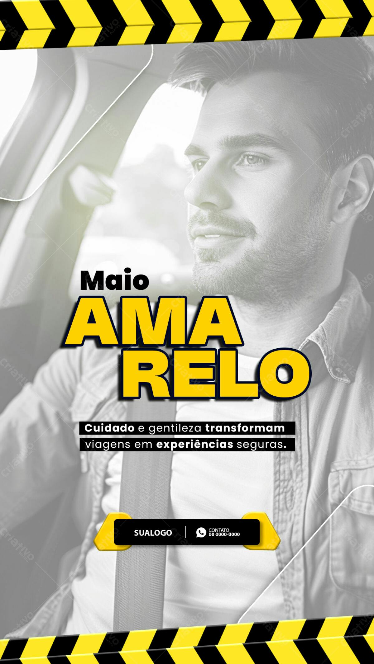 Flyer Maio Amarelo PSD Editável