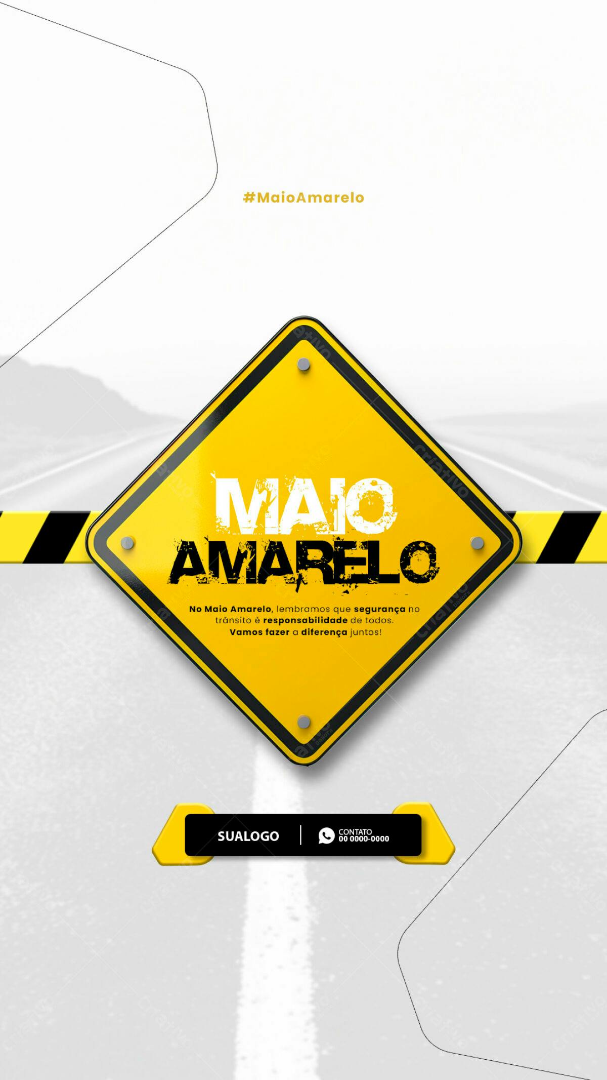 Flyer Maio Amarelo PSD Editável