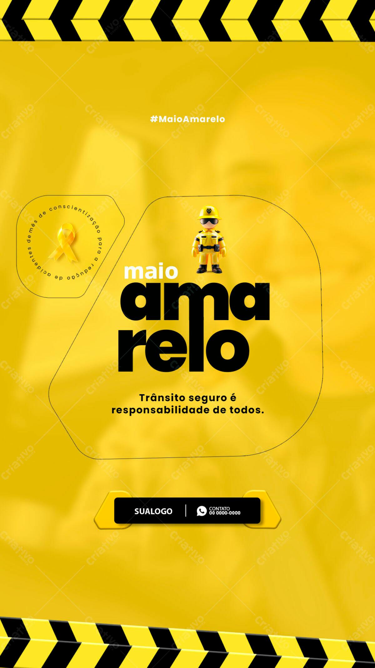 Flyer Maio Amarelo PSD Editável