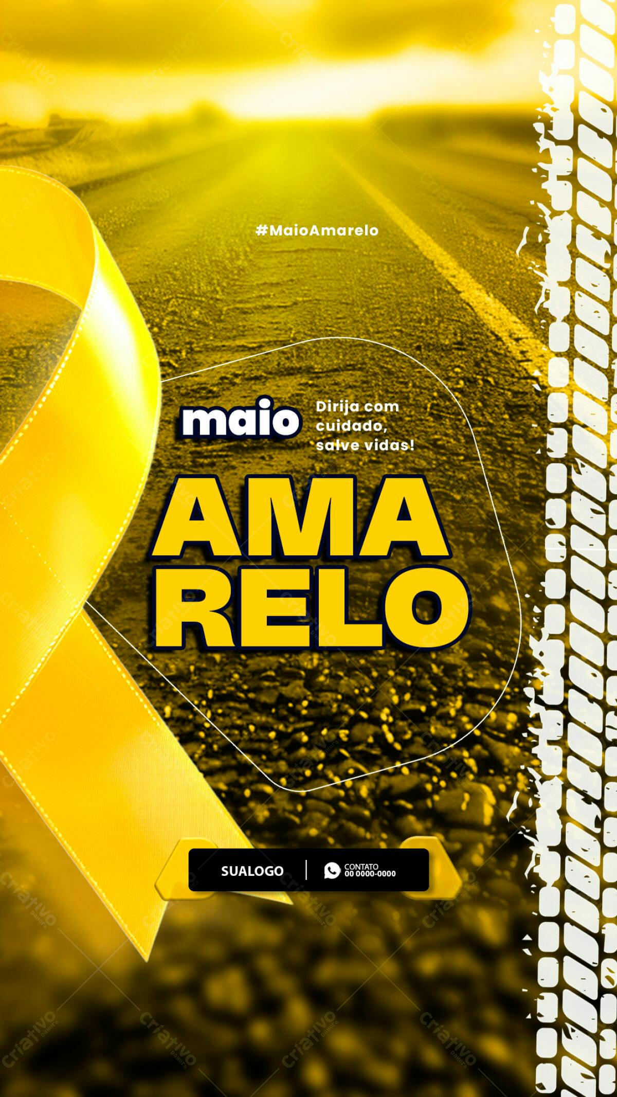 Flyer Maio Amarelo PSD Editável