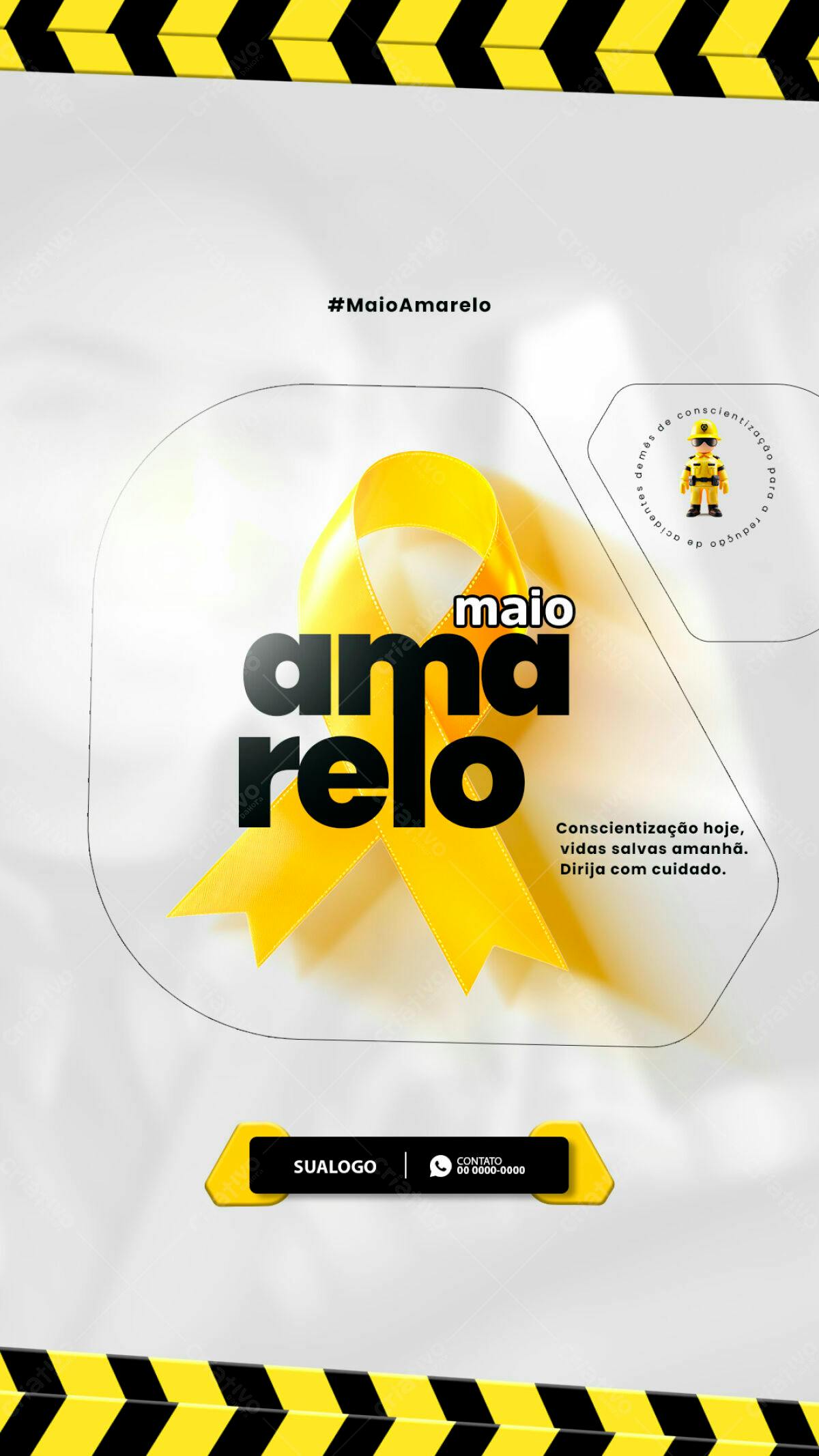 Flyer Maio Amarelo PSD Editável
