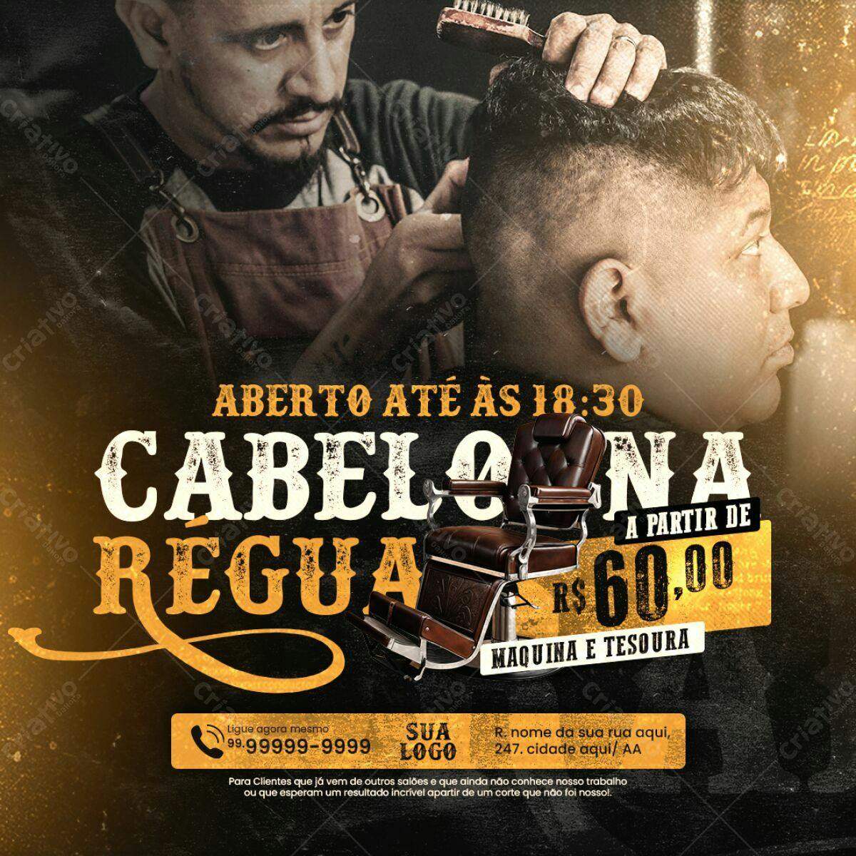 Flyer Barbeiro PSD Editável