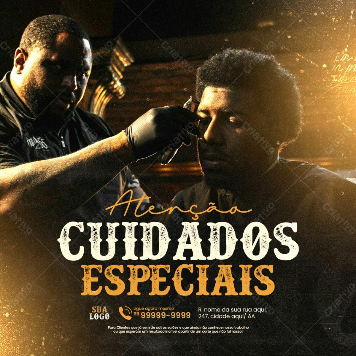 Flyer para Barbearia com Promoção PSD Editável
