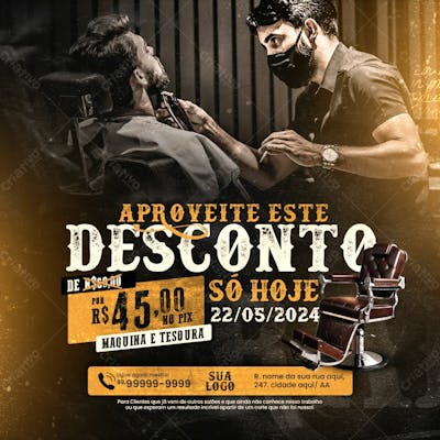 Barbearia Social Media Post Desconto Especial Para Assinantes
