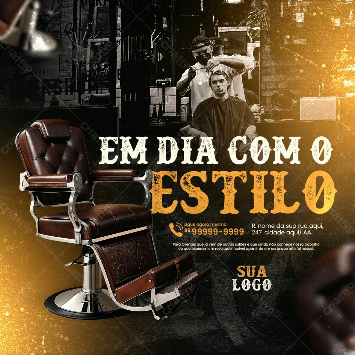 Flyer para Barbearia PSD Editável