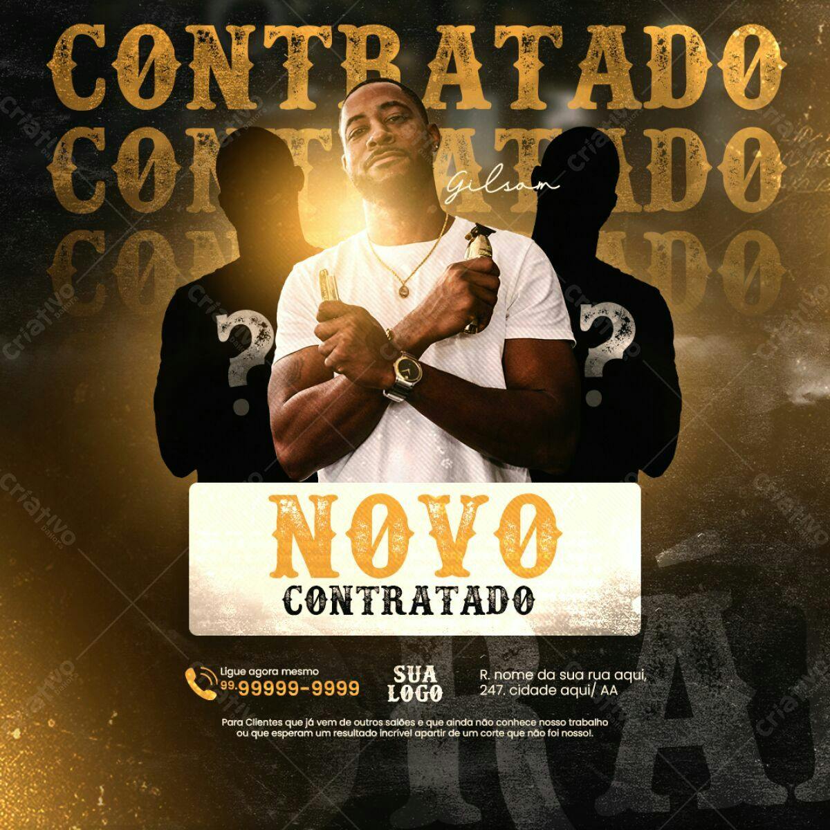 Flyer Anúncio Novo Barbeiro PSD Editável